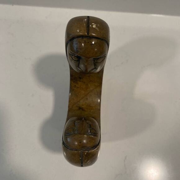 VTG Eunice Henry 'Husband and Wife" Soapstone Carved Small Sculpture MCM Signed - Picture 4 of 10
